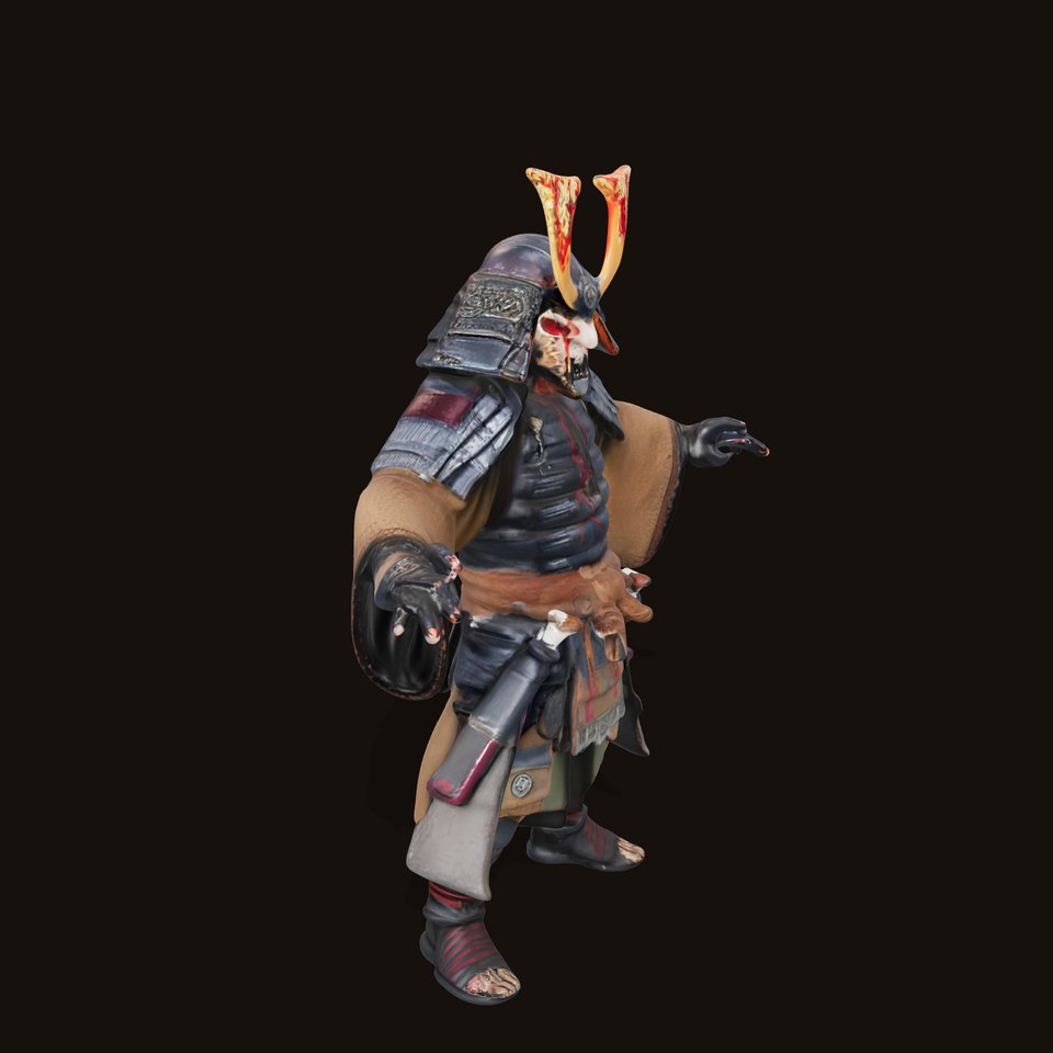Samurai Warrior Rigged and Animated D Character Model